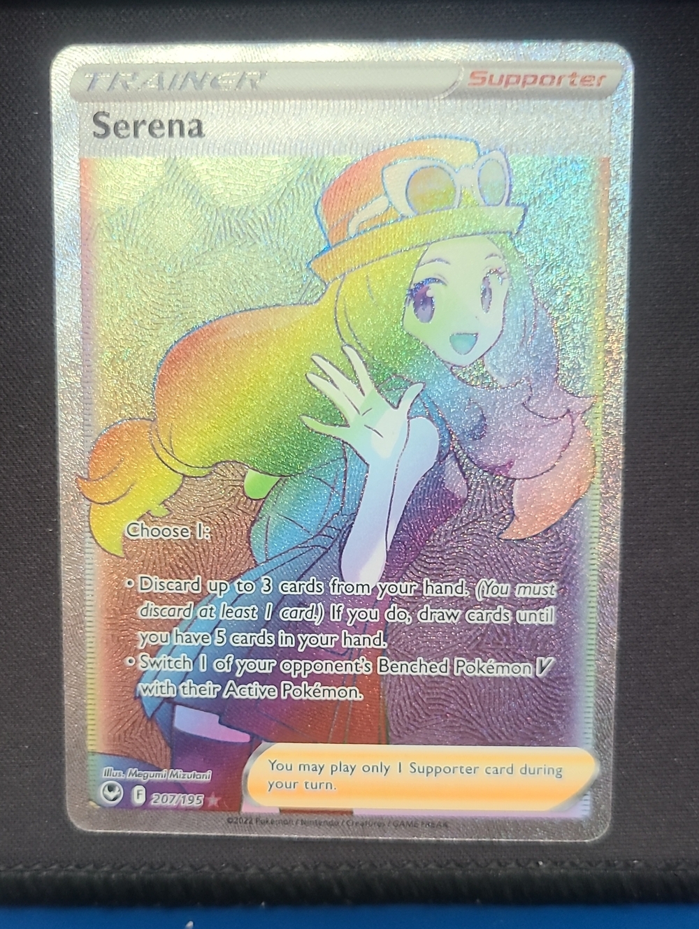 Pokemon Serena Rainbow Holo Trainer Supporter Card